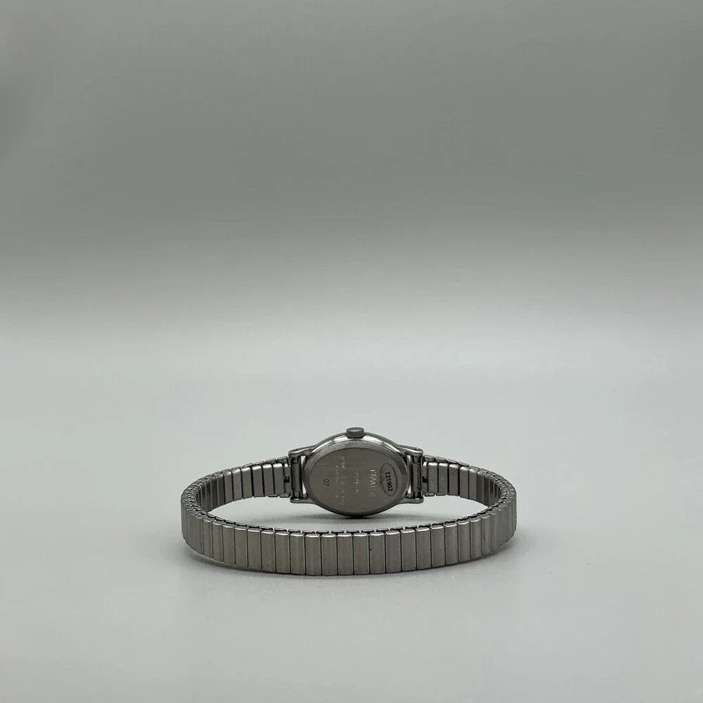 Timex Cavatina Womens Watch 18mm Silver Tone Oval Dial Stretch New Battery
